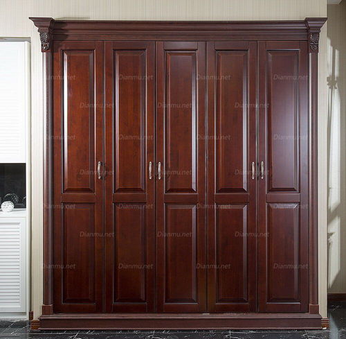 帝安姆歐式紅櫻桃實(shí)木平開門五門衣柜 定制您的專屬儲(chǔ)物空間