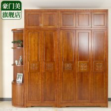 實木衣柜 融合傳統工藝與現代功能的帶頂柜設計